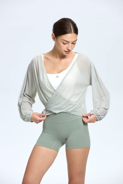 Mesh Wrap Cardigan