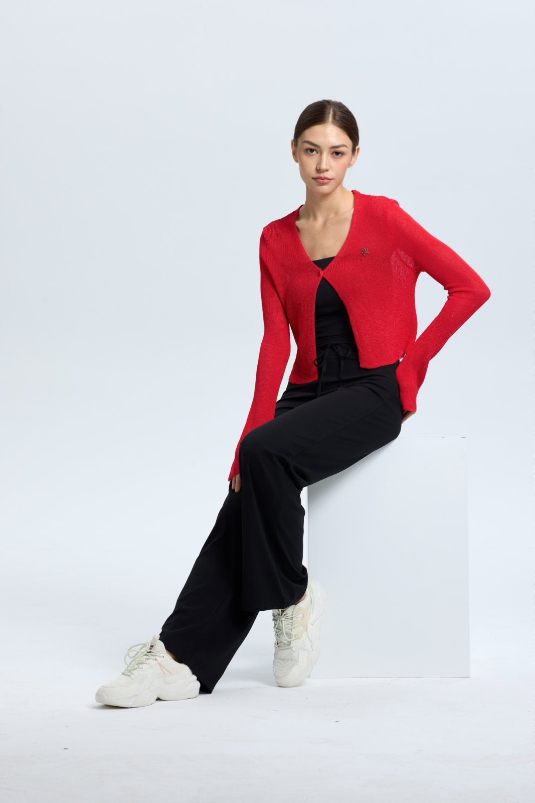 Flare Sleeve Knit Cardigan