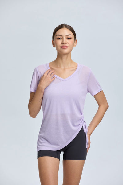 V Shirring Short Sleeve