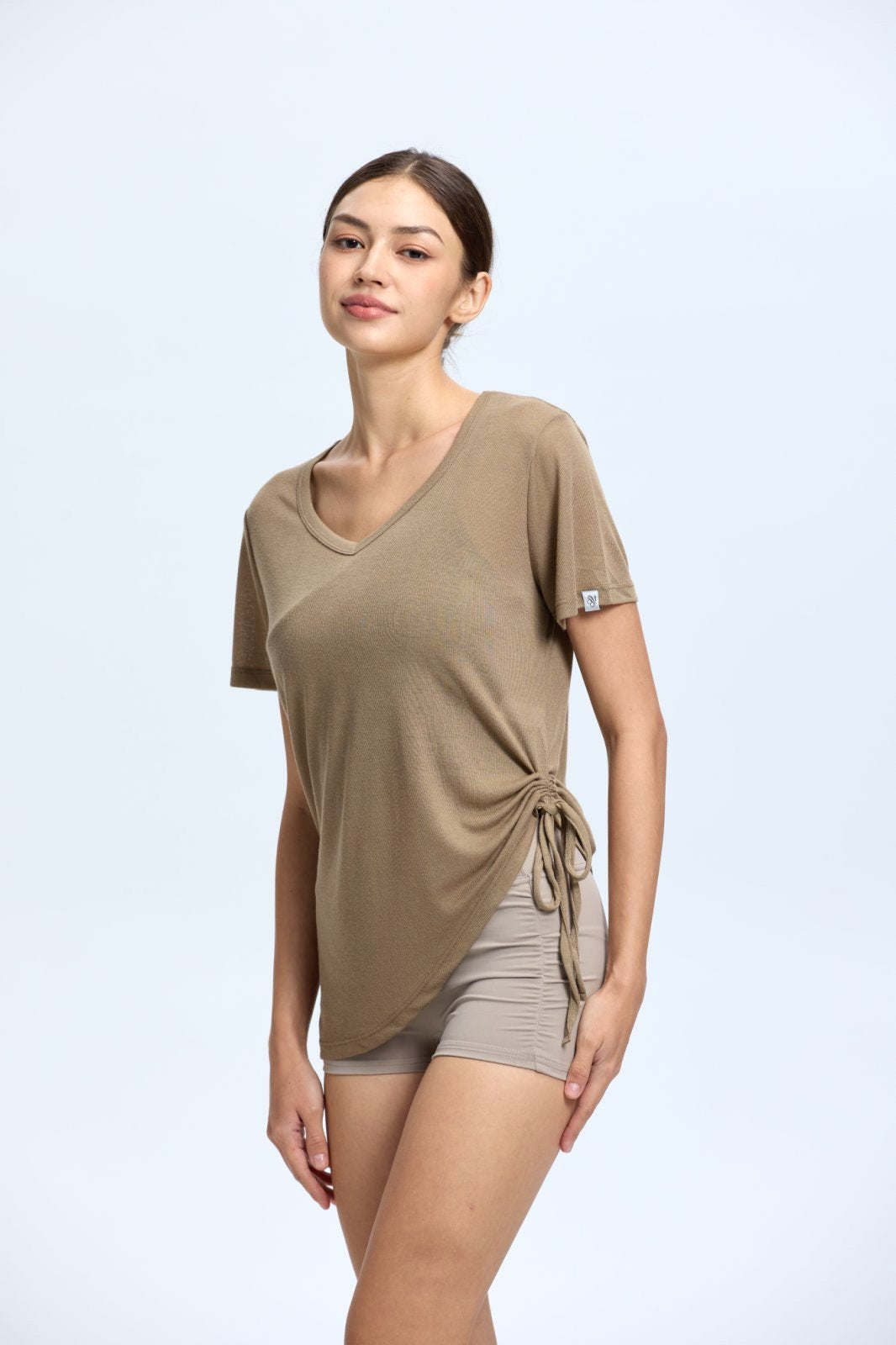 V Shirring Short Sleeve