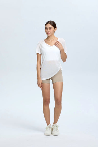 V Shirring Short Sleeve