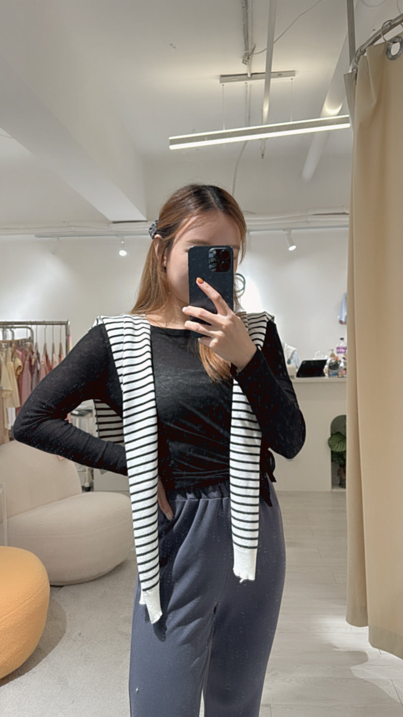 Stripe Knit Shawl