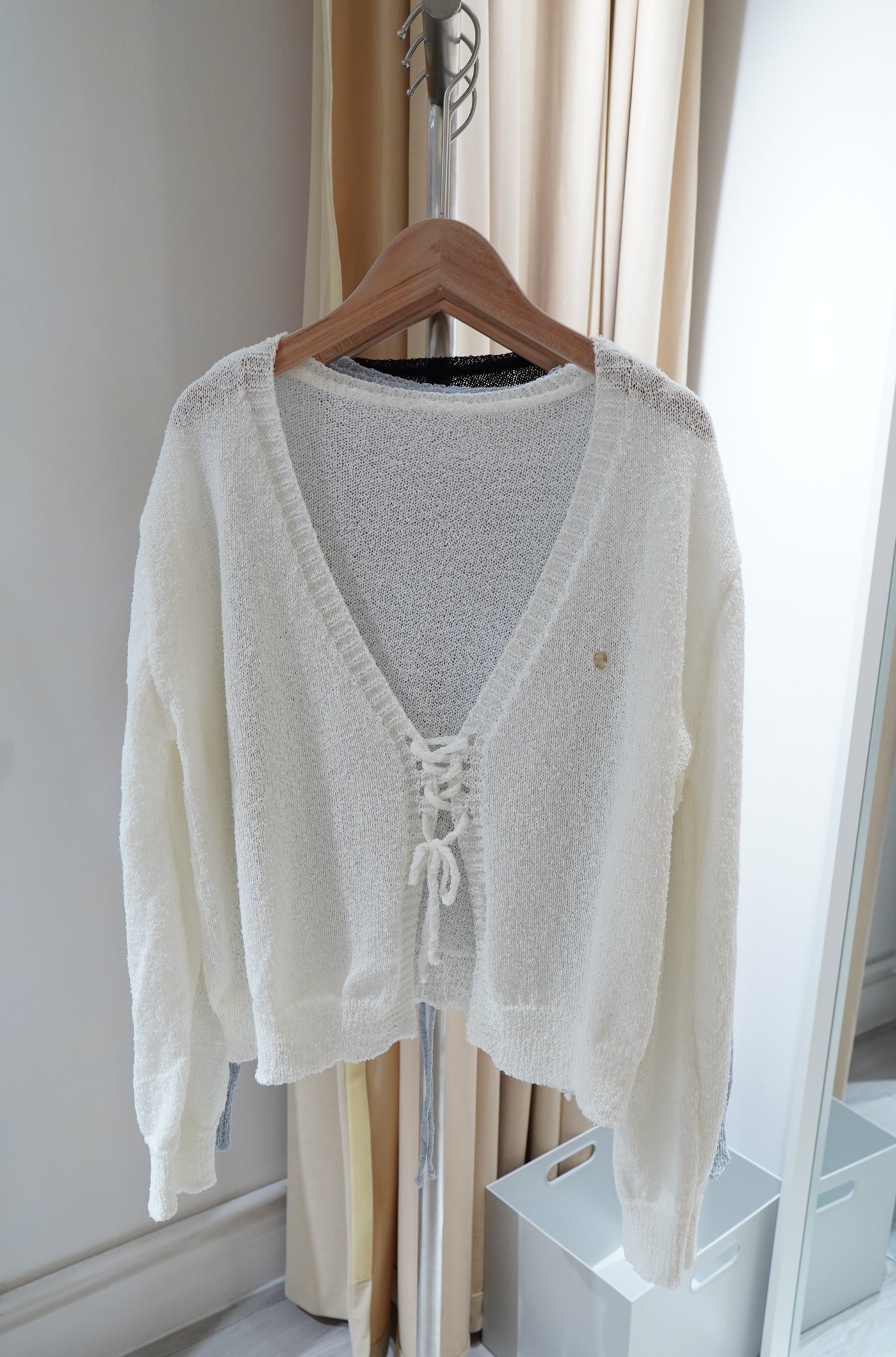 Lace Up Ribbon Cardigan