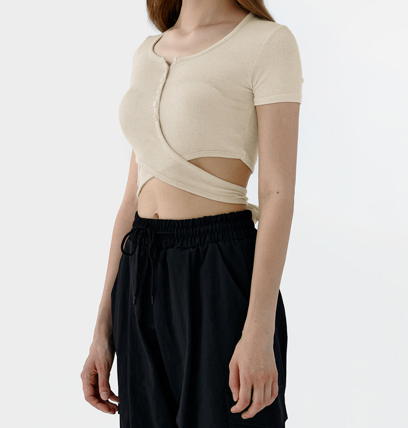 Button Wrap Short Sleeve