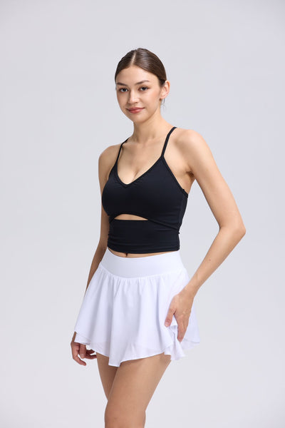 V Cutout Sleeveless Bra Top
