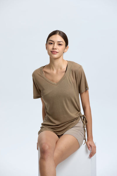 V Shirring Short Sleeve