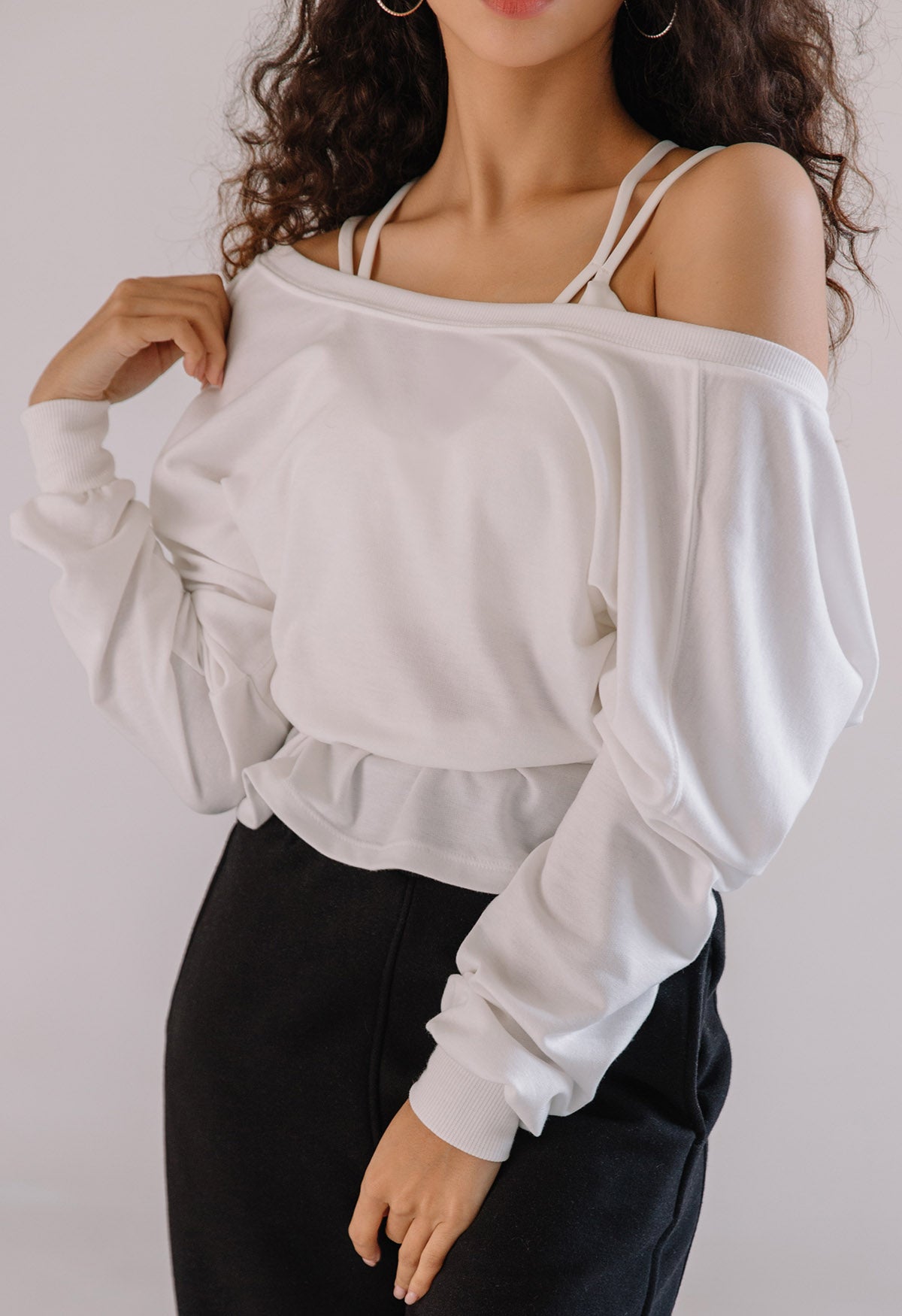 Two-way Wrap Sweat Tee