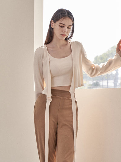 Mildness Cropped Cardigan